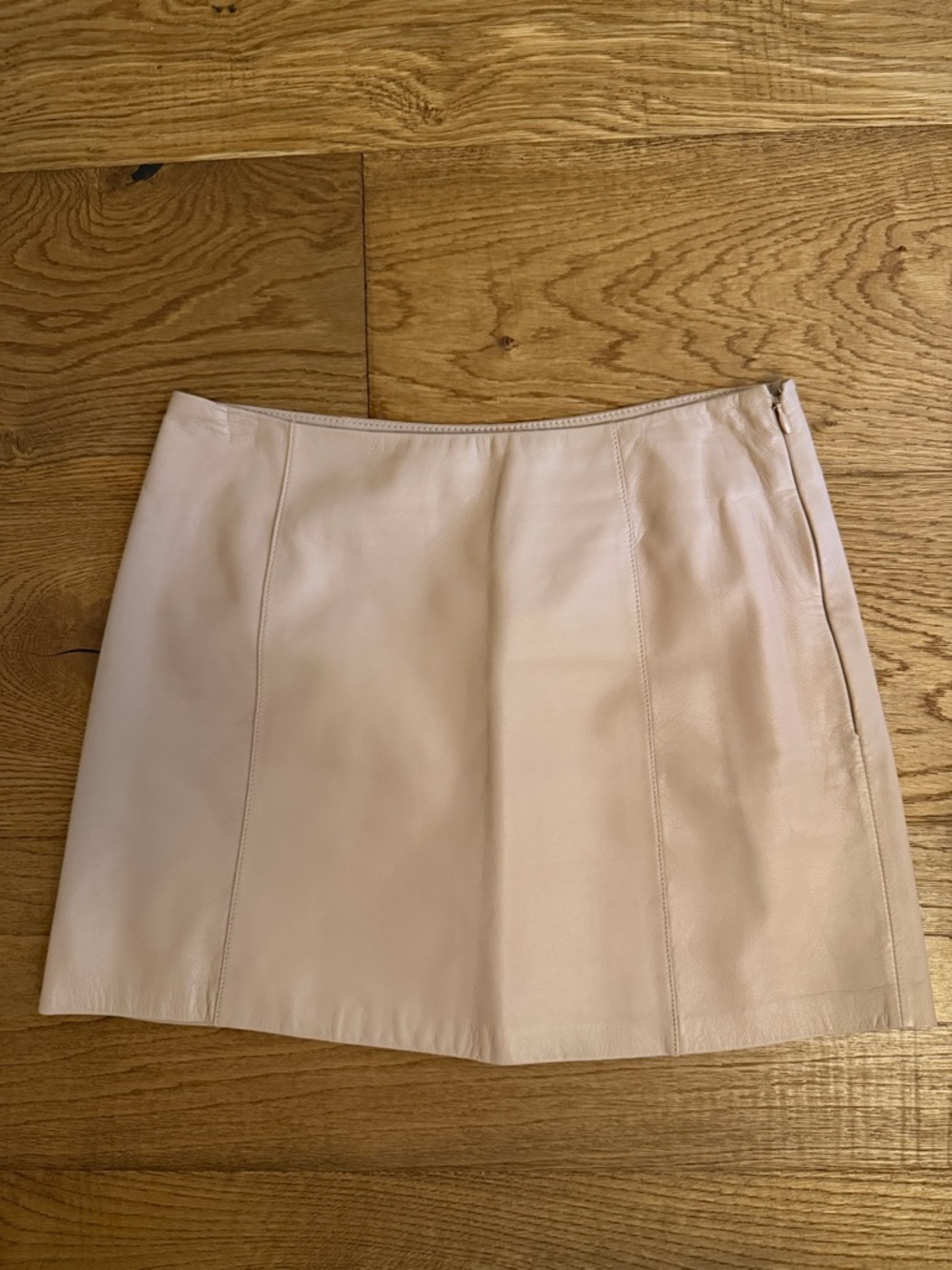 Blush pink leather Mini Skirt